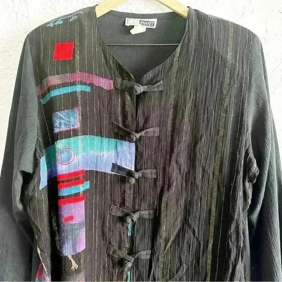 Vintage metallic abstract rainbow top size 1X - Picture 2 of 8